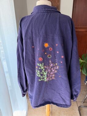 Vintage WEK Purple Celestial Desert Button Up Shirt Jacket USA L/XL